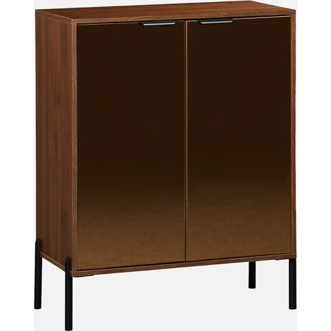 Credenza vintage effetto legno di noce, 83cm