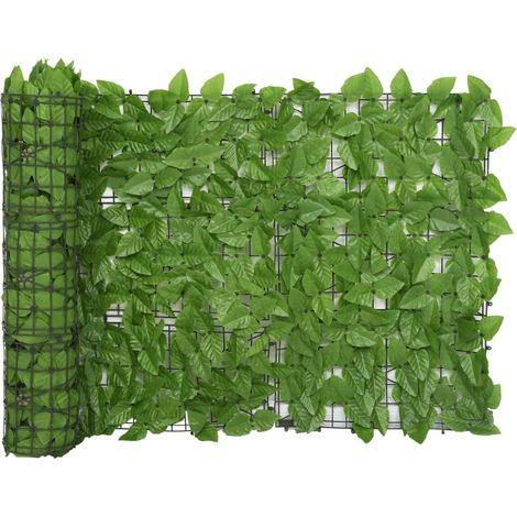Paravento per balcone protezione privacy paravento con foglie 500 x 75 cm verde 020010002