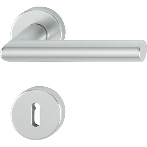 Poignée de porte de WC avec rosace et bouton de condamnation (1/5)