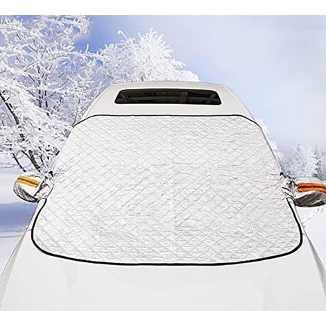 Pare Soleil Voiture Pare Brise Avant,Protege Pare Brise Givre Universelle pour Voiture Anti UV Neige Glace Pluie Magnétique Pliable Argenté