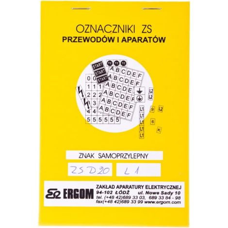 Selbstklebende Schilder ZS D20/L1 E04ZP-02030402700
