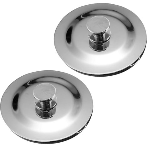 2 bouchons de baignoire, inox, pour remplacement de bonde (1/5)