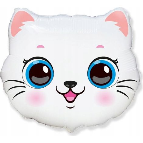 Ballon en aluminium en forme de tête de chat souriant, cadeau d'anniversaire pour les animaux