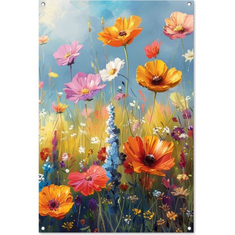 Balcony Privacy Banner Flowers - Nature - Botanical - Art 80x120 cm (1/5)
