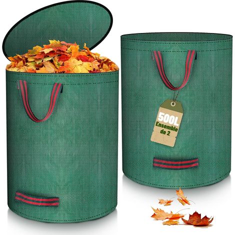 Gartensack für Grünabfälle, Gartensack, Gemüsesack mit Deckelgriffen, wasserdichter Gartensack, faltbar, wiederverwendbar (1/5)