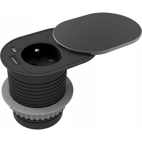 Orno Presa moderna nera con porte USB integrate