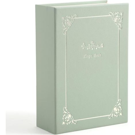Green PU jewelry storage box, magic book jewelry box, suitable for storing earrings, bracelets, necklaces and rings
