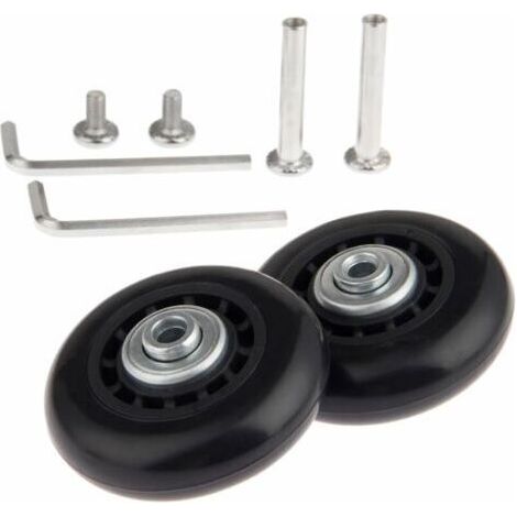 [JAMAIS UTILISÉ]Roulette Valise,Roue à bagages, Essieux et Roulettes, 2PCS Roulettes de Rechange avec Essieux à Roulement 64 x 18mm - Valise Roues de Rechange Pour réparation de valise (1/3)
