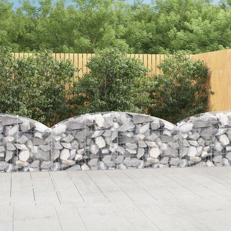 Gabion à arc élevé 200x50x60/80 cm Fer galvanisé