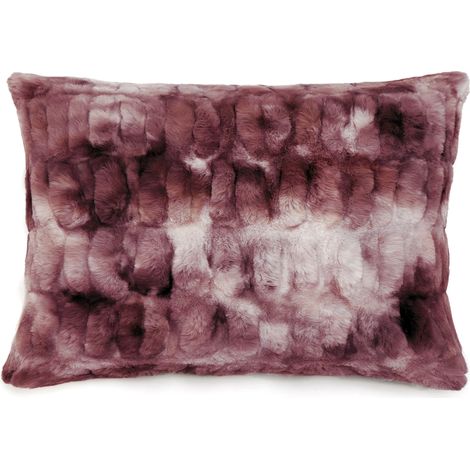 Coussin ZIBELINE en fausse fourrure sur les deux faces 55x75 cm (1/5)