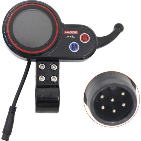 Scooter Accessories AX HB02 Instrument Panel Lithium Battery LCD Display Screen Six-Pin Waterproof Interface Accessories (1/4)