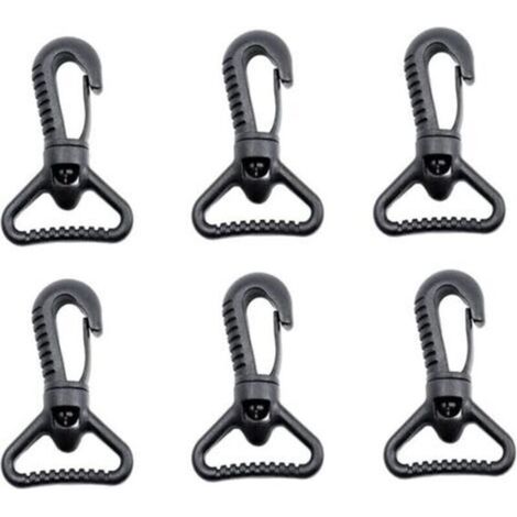 10PCS Mousquetons en Plastique, Mousqueton pivotant en Plastique pour Porte de poussée - Mousqueton Rotatif - Mousqueton Rotatif - Fermoir à Boucle pour Sangle, Noir