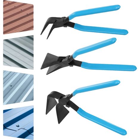 Pince à plier en tôle, largeur de mâchoire de 60 mm, types de tête droite à 45° et 90°, longueurs de poignée de 12,4 cm à 14 cm, longueurs de produit de 24,9 cm à 27 cm, poids brut de 2 kg (1/5)