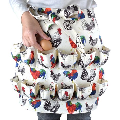 Tablier à œufs - pour ramasser les œufs de poule, de canard et d'oie - Sac de rangement pour œufs - 12 poches - 50 x 70 cm (1/5)
