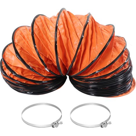 Manguera de ventilación flexible 10m PVC ajustable con 2 abrazaderas para ventilador (1/5)