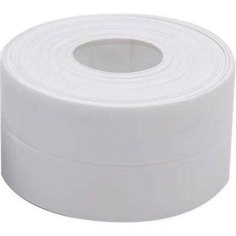 Joint Silicone Blanc Salle de Bain, Ruban d'étanchéité,Bande Etancheite Autocollanteétanche PE pour Baignoire,Douche,Toilettes,C (1/5)