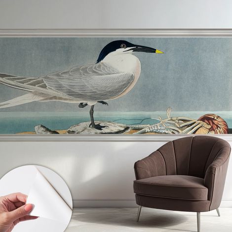 Fotomurale adesivo stickers - murali decorativo - soggiorno moderno - effetto realistico - Eleganza ornitologica 250x104 cm (1/5)