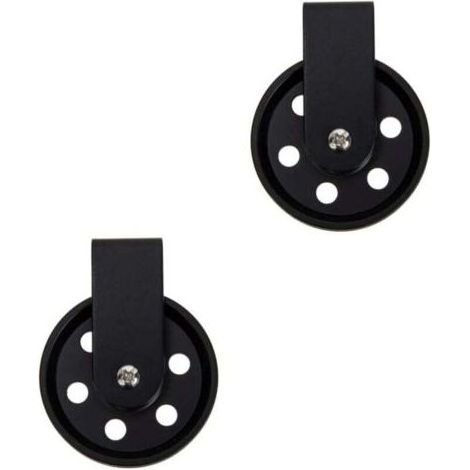 Uonlytech 2 Pièces 50mm Accessoires D'éclairage Suspension Poulie Roue Appliques Murales Noires Lampe Murale Roue En Fer Roue Rétro Corbeaux Roues De Chariot Câble Extérieur Fer Forgé (1/5)