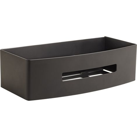 Portaoggetti a muro rettangolare in acciaio inox AISI 304 Gedy serie POSEIDON - Nero Matt