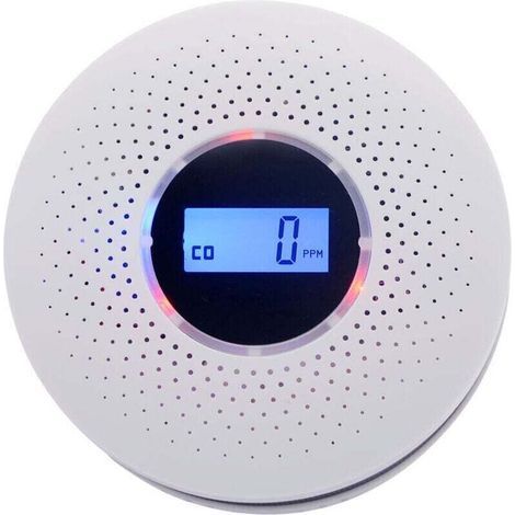 Carbon monoxide detector, smoke detector, home alarm, smoke and carbon monoxide detector, high precision, energy-saving LCD digital display, 2-in-1 detector (1/4)