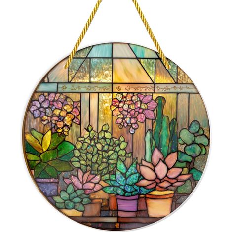Serre pour plantes en pot, décorations murales rondes acrylique (1/5)