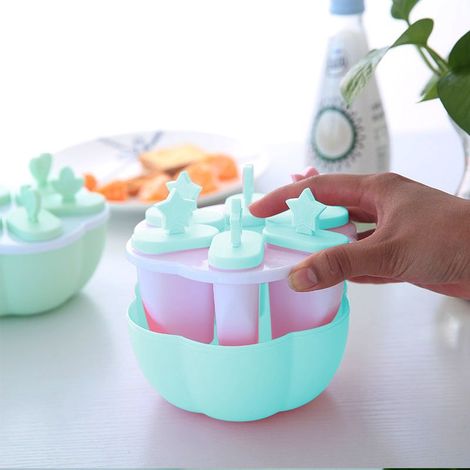 Eisform am Stiel – 6 Mulden – BPA-freies Polypropylen – Für Saft, Joghurt, Früchte – Wiederverwendbar – Mit integrierten Stielen (1/5)