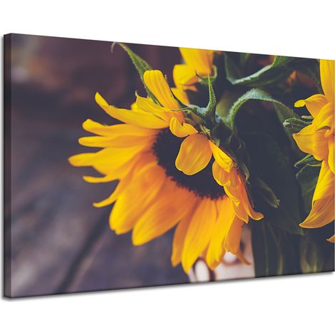 Leinwanddruck Botanik Sonnenblumen 120x80 cm