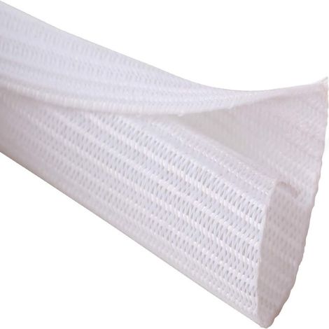 1 Gaine tressée,auto-adhésive,découpable,blanche,13 mm,3 m,résistante,chaleur,TV,ordinateur,voiture,maison,bureau (1/5)