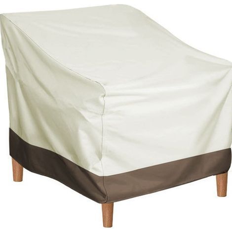 Funda protectora impermeable para muebles de exterior, tela Oxford, color café arroz, 80 x 85 x 91,5 cm, adecuada para sillas de ocio, 1 pieza (1/5)