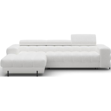 Canapé d'angle gauche convertible Blanc allure contemporaine 285x99x181cm FILTRO (1/5)