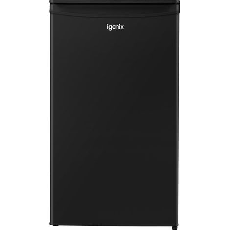 Igenix IGUL048B Freestanding Under Counter Larder Fridge, 92 Litre Capacity, 2 Adjustable Safety Glass Shelves, Reversible Door, 48 cm Wide, Black