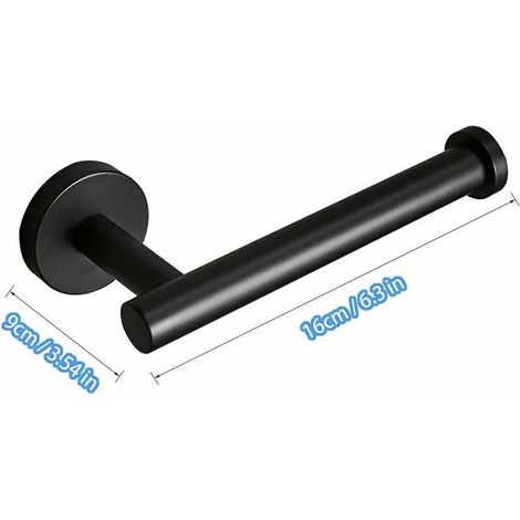 VURAHOME - Porte-Papier Hygiénique Noir, Porte Papier WC Mural, Porte-Papier Acier Inoxydable, Mural Métal Porte Papier, Forte Portance, sans Rouille, pour Cuisine, Salle Bain, Noir (1/3)
