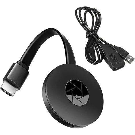 Adaptador HDMI inalámbrico de 2,4 GHz, receptor de pantalla WiFi 1080p, compatible con Miracast, AirPlay y DLNA para Android, iOS, Windows y Mac: transmisión de TV, monitor y proyector. (1/5)
