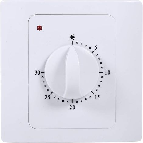 Interrupteur Minuterie Mecanique, AC 220V 10A 30 Minutes Prise Minuteur de Compte à Rebours Numérique Interrupteur de Commande de Temporisé (1/5)