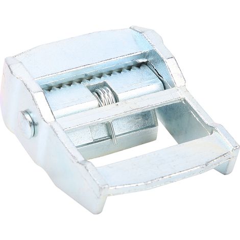 Boucle de serrage en alliage de zinc pour sangles lourdes, tendeur fixe et mécanisme à cliquet (38mm, finition zinc blanc)