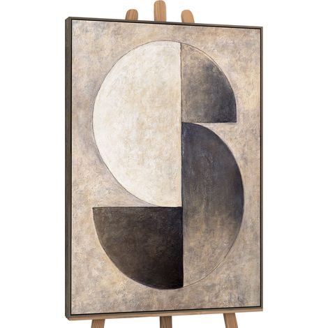 Gemälde Duett der Halbkreise Rahmen Grau 120x80 cm