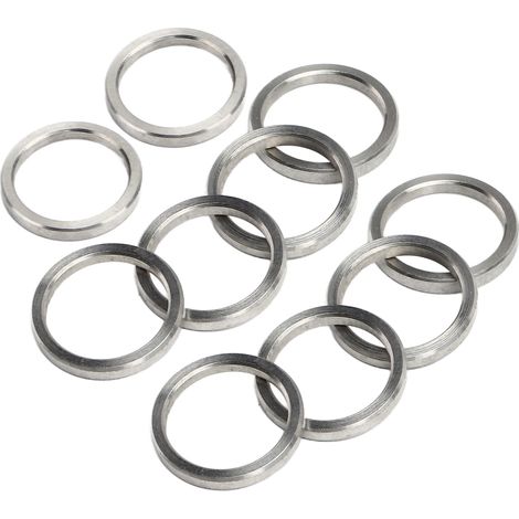 Kit de 10 rondelles d'espacement en acier inoxydable, diamètre extérieur 15 mm, diamètre intérieur 12 mm, référence 3515-0015-0020 (1/5)