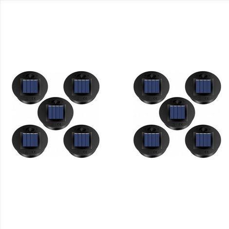 Lot de 10 lampes solaires de rechange (taille supérieure : 7 cm, inférieure : 6 cm), LED blanc chaud 7 lumens, étanches
