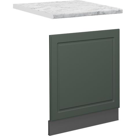 Küchenschränke Fame-Line, Grün-Gold Landhaus, 60 cm , AP Marmor, Vicco