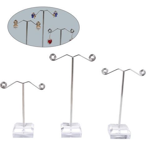 3-teiliger Mini-Ohrringständer aus transparentem Acryl, kompakter und vielseitiger Schmuckorganizer, kleiner Ohrringhalter, zur Präsentation und Aufbewahrung (1/5)
