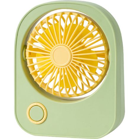 Petit ventilateur de table portable, direction du vent réglable à 115°, mini ventilateur mignon pour étudiants, vert-AquaForge (1/5)