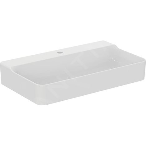 Ideal Standard Conca Ceram - Lavabo 800x450 mm, sans trop-plein, trou pour robinet, blanc T379501 (1/5)