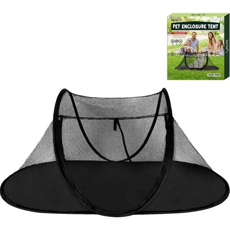 Tente extérieure pour chat , enclos pour animaux de compagnie adapté aux chats et petits animaux, parc de jeu d'intérieur portable avec sac de transport (noir) (1/4)