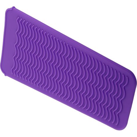 Pochette en silicone résistante à la chaleur pour outils de coiffure et de rasage, surface antidérapante, étui de rangement violet (1/5)