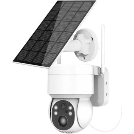 Pair Caméra de sécurité extérieure Caméra Solaire HD sans Fil caméra IP PTZ avec Panneau Solaire et Batterie Rechargeable caméra de sécurité de Surveillance vidéo CCTV 4MP à la Maison, allée, Couloir
