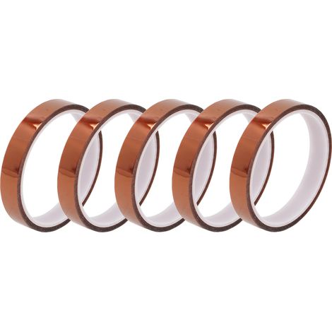 5-teiliges hitzebeständiges Klebeband, 20 mm Hochtemperatur-Isolierband, Wärmeübertragung für Elektronik, 0,79 Zoll hitzebeständiger Klebstoff. (1/5)