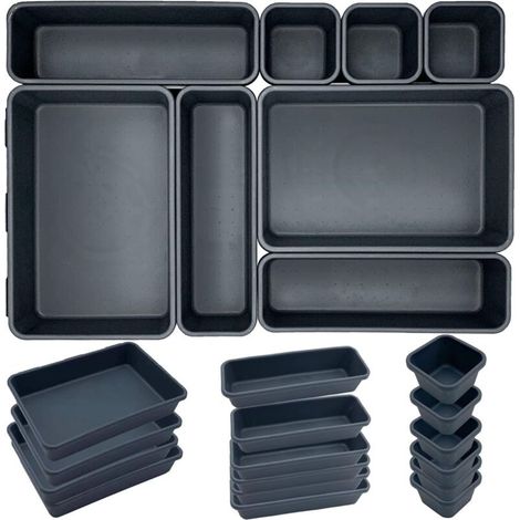 Bardusch-Lot de 24 Organisateur Tiroir Cuisine en Plastique Très Profond, Forme Universelle Garder Tiroir du Bien Rangé pour Bureau et Maison (1/4)