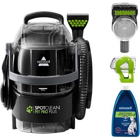 Détacheur à vapeur portable Bissell SpotClean Pet Pro Plus – 750W – Double réservoir – Tuyau 1,5m – Cordon 7,5m – Pour tissus et tapis (1/7)