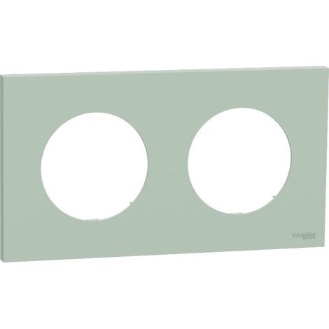 Plaque de finition 2 postes - Odace 2025 - S903704 - Schneider - Vert jade (1/3)