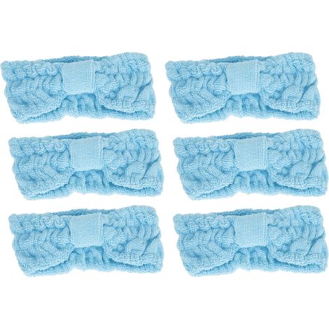 [Bandanas](Bandeau)[pour Soins & Sport](Bande)【Microfibre élastique】(Bande)【6 Pièces】(Bande)【Doux & Absorbant】(Bande)【One Size】[en Bleu Clair](Bande) (1/5)